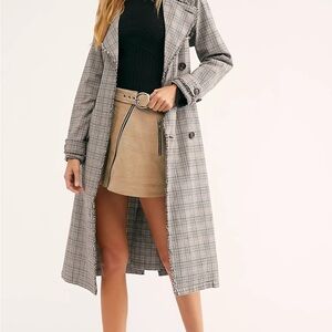 We the Free Dorian Unlined Plaid Trench Coat XS EUC